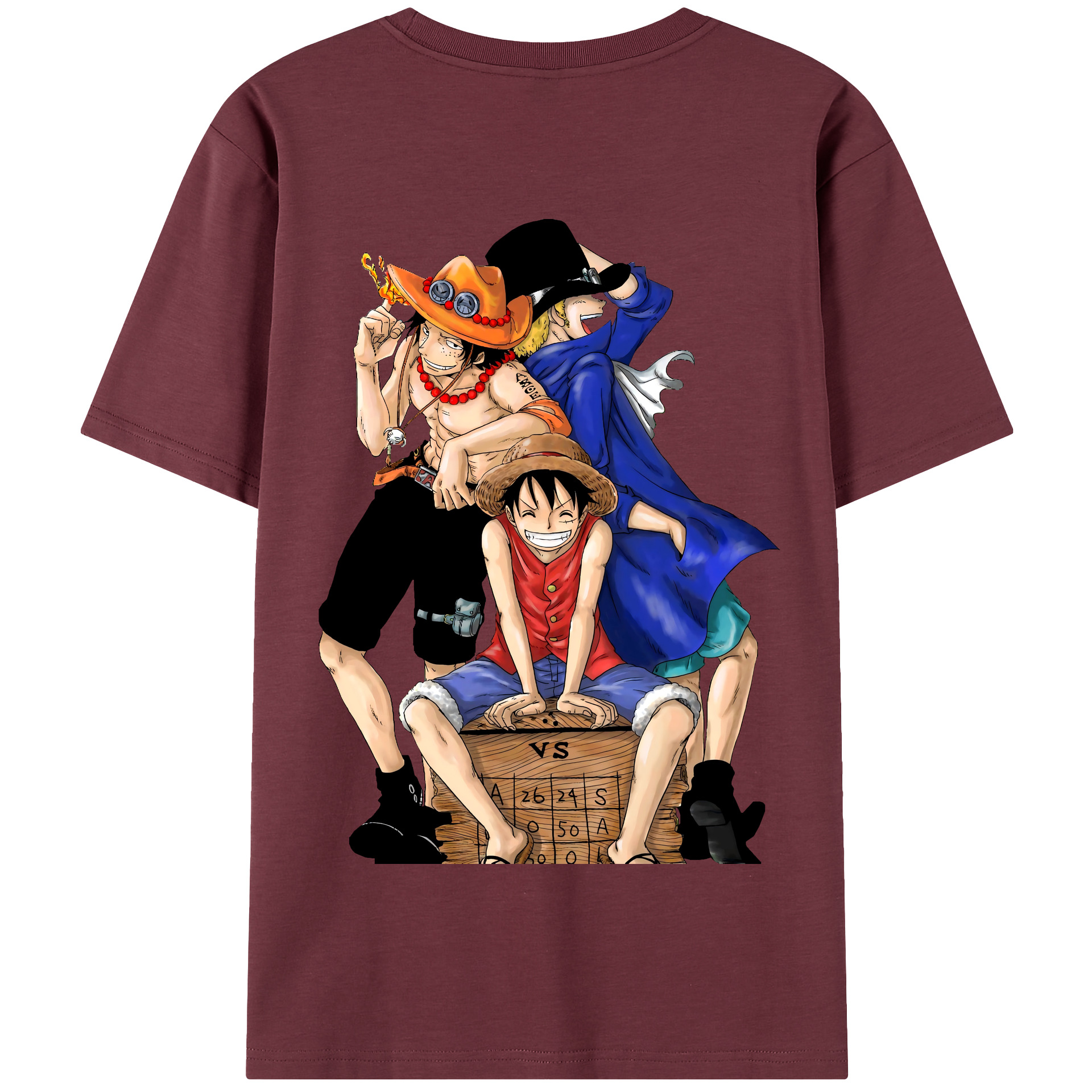 ワンピース モンキー・D・ルフィ ONE PIECE Monkey D. Luffy 綿100％半袖Tシャツ（背面プリント）